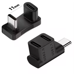 Adaptador USB-C 180° Forma U – Macho a Hembra 10Gbps 100W