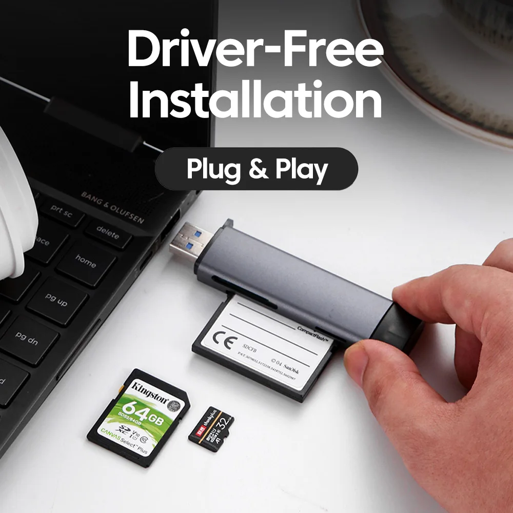 Lector de tarjetas USB tipo C 5 en 1 USB C a SD TF memoria CF lector de tarjetas unidad Flash USB adaptador de lector de tarjetas para PC portátiles Accesorios - imagen 4