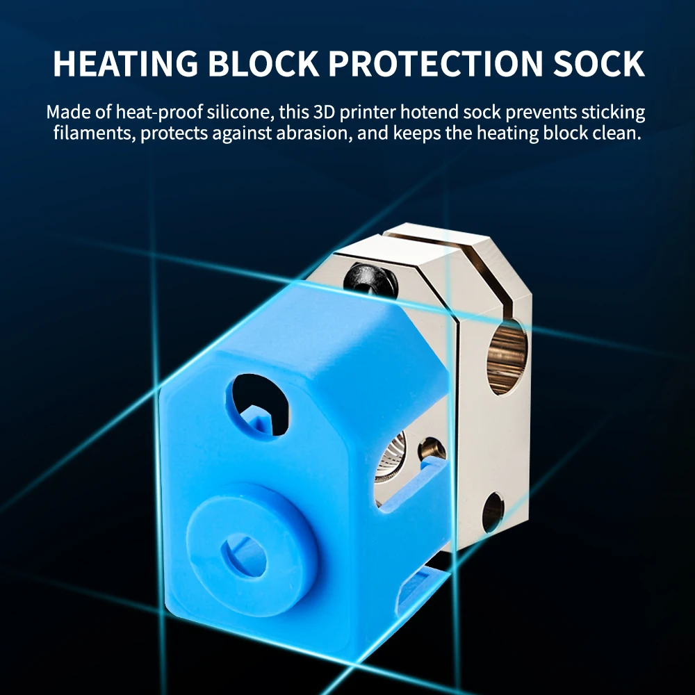 Calcetín de silicona con bloque de calor de cobre chapado para piezas de impresora 3D Phaetus Dragon Hotend - imagen 2