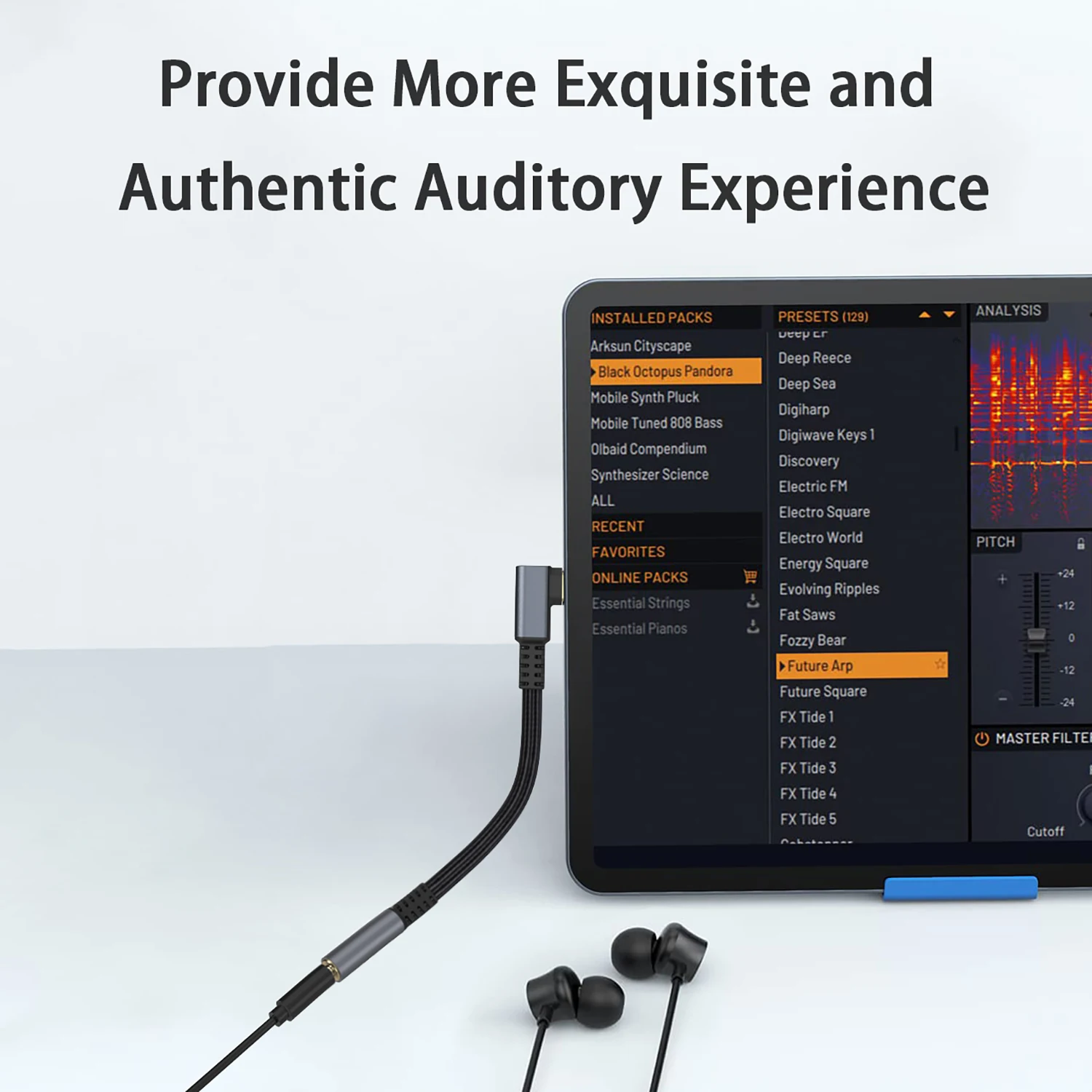 Cable adaptador de 90 grados tipo C a Jack de 3,5mm, USB C, amplificador de auriculares, convertidor para Samsung S22 Ultra Tab S6, Google, Xiaomi, Gamer - imagen 3