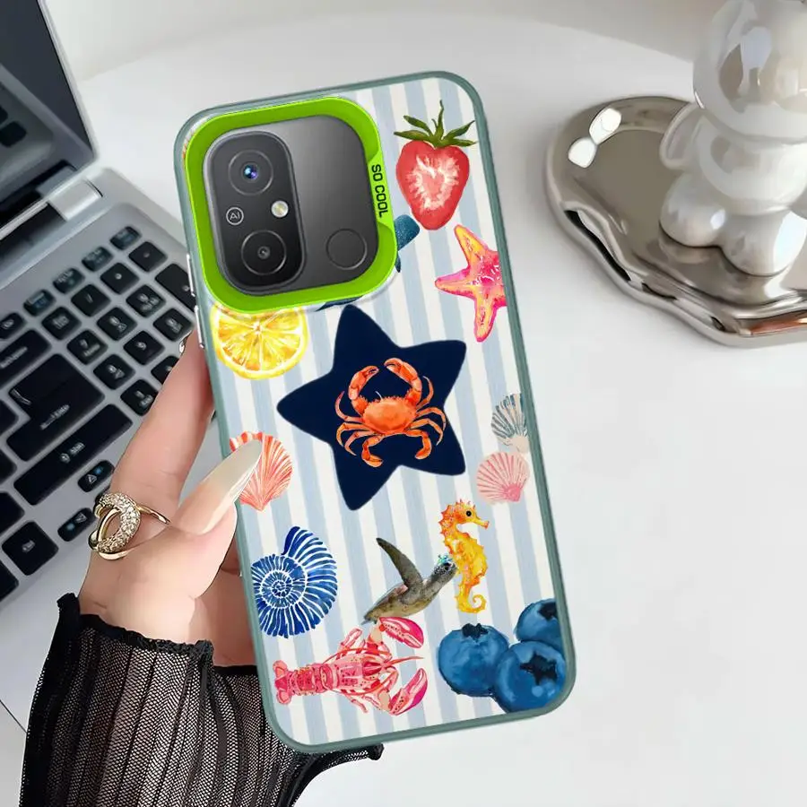 Funda trasera de teléfono para Xiaomi Redmi 9C 14C K60 13C 9T A1 A2 Plus A5 10C 12C Marinc Life cangrejos langostas geniales - imagen 3
