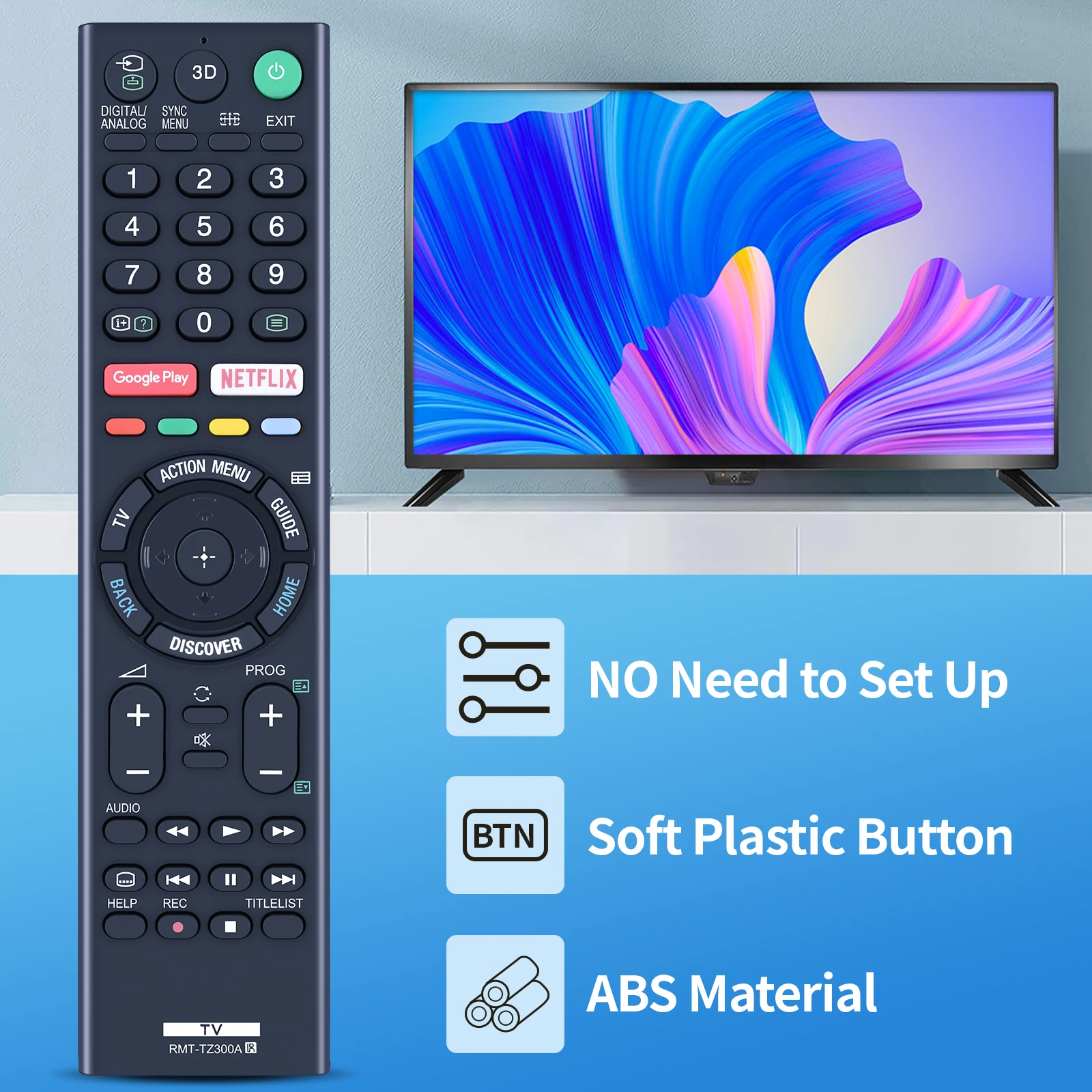 Mando a distancia Compatible con Sony TV RMT-TZ300A, XBR-55X810C, nuevo, XBR-65X810C - imagen 3