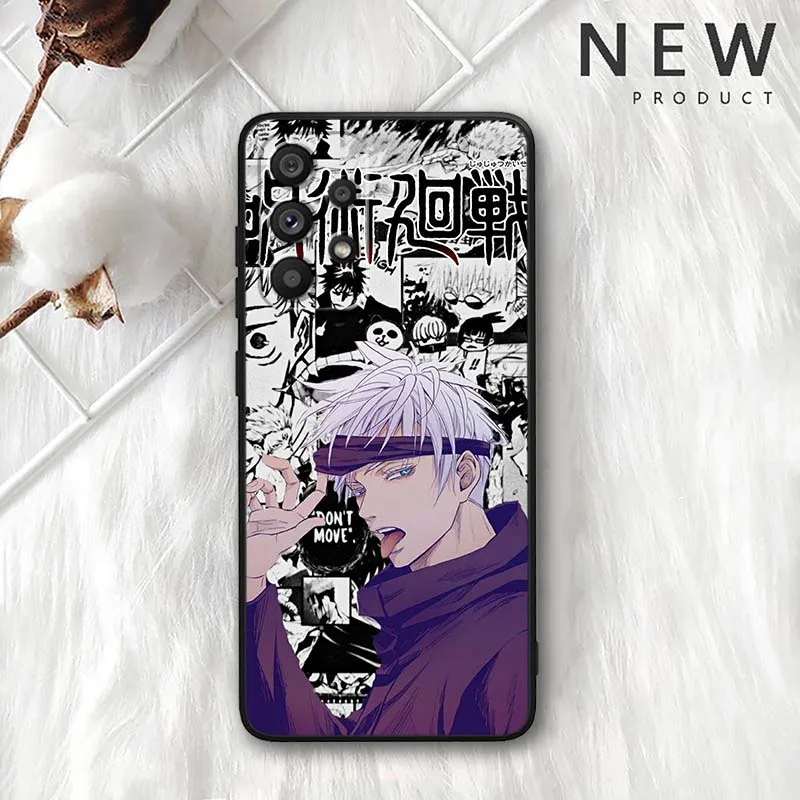 Gojou Satoru Art Cover para Samsung Galaxy A54 A55 A56 A70 A71 A72 A73 J4 J6 M02 M11 M12 5G funda de teléfono negra - imagen 5