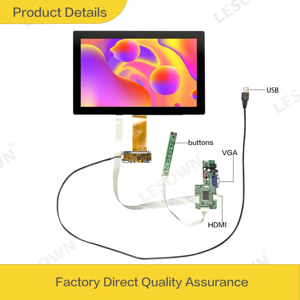 LESOWN 12,5 pulgadas para pantalla táctil LCD digitalizador montaje de repuesto pantalla Full HD pequeño 1920x1080 IPS módulo de visualización completa - imagen 2