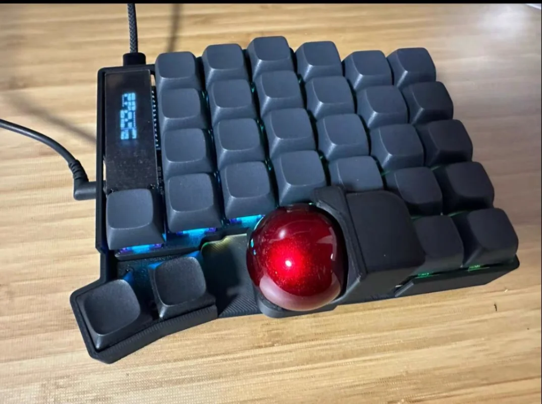 Kit de teclado mecánico dividido trackball plano, compatible con VIA/Remap, teclados ergonómicos para juegos RGB personalizados de modo único con cable, intercambiables en caliente - imagen 4
