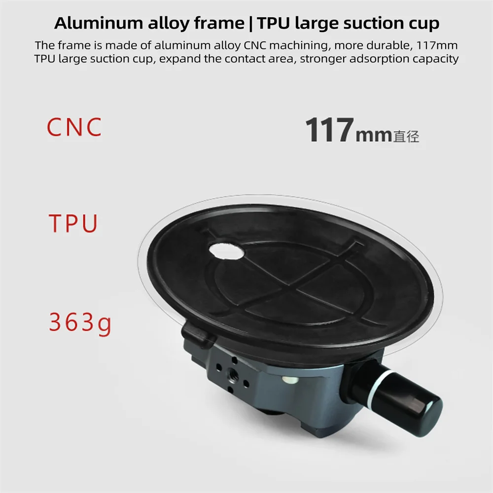 New Hand Pump Car Suction Cup Phone Action Camera Holder W NATO 360 Adjustable 1/4" 3/8"  for Gopro Insta360 DSLR Action Camera - imagen 3