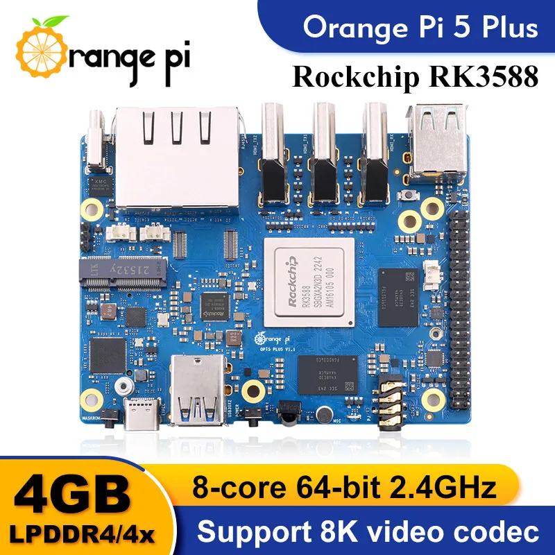 Ordenador de placa única Orange Pi 5 Plus, módulo PCIE RK3588 externo Wifi6.0 + BT5.0 SSD naranja Pi5 Plus Run Android Debian - imagen 5