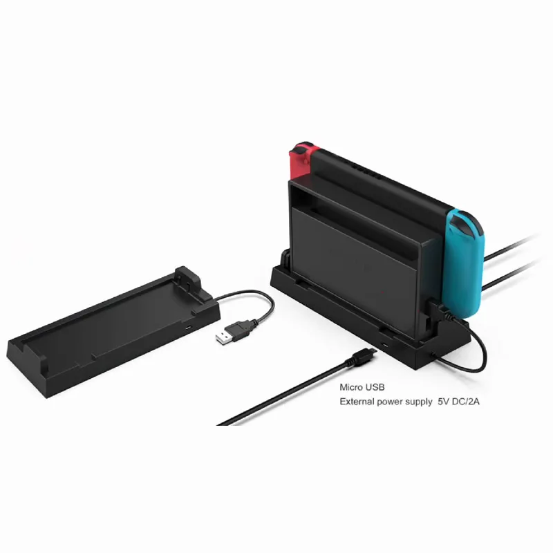 Soporte de base OLED para interruptor NS, concentrador de 4 puertos USB, adaptador de expansión divisor externo, Compatible con accesorios de juego para Nintendo Switch - imagen 4