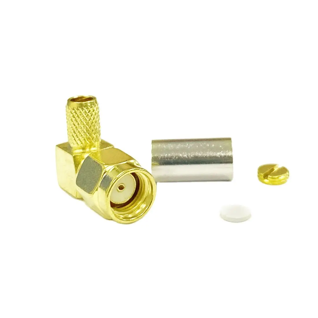 Conector RF de ángulo recto para Cable LMR195 RG58 RG142, Terminal de Cable de 90 grados, piezas inversa, 10 RP-SMA - imagen 3