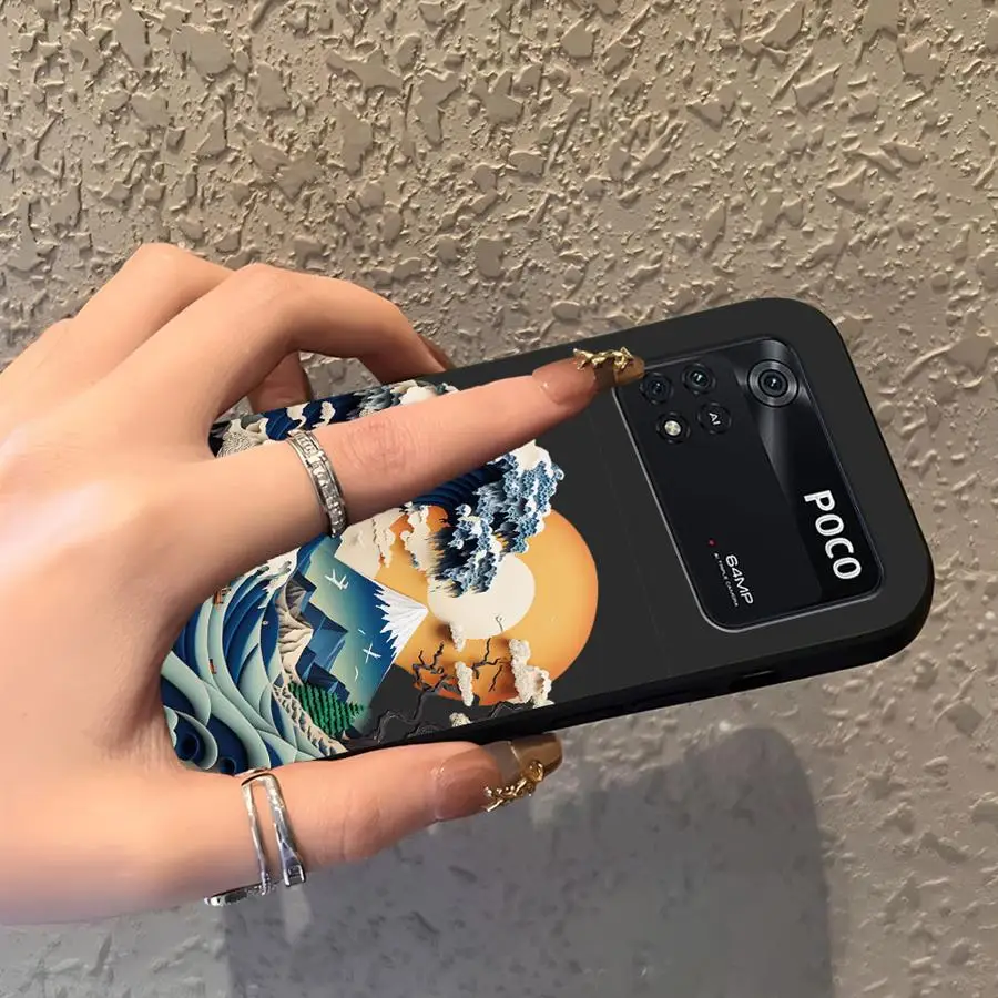 Funda de teléfono suave negra con suspensión de cielo de verano para Xiaomi Poco F1 C71 C50 C40 X3 X4 X5 X7 Pro C75 C61 M5 F3 M3 M4 M7 Pro - imagen 3