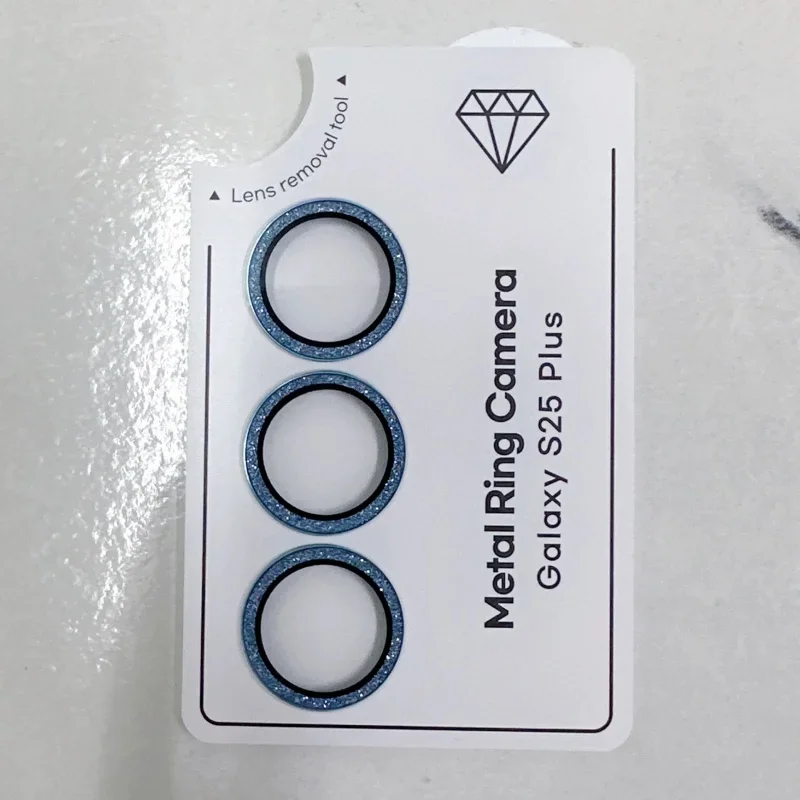 Anillo de cámara de diamante para Samsung Galaxy S25 Ultra S25 Plus Samsung S25, Protector de lente de cámara de vidrio templado, cubierta de anillo de aleación - imagen 5