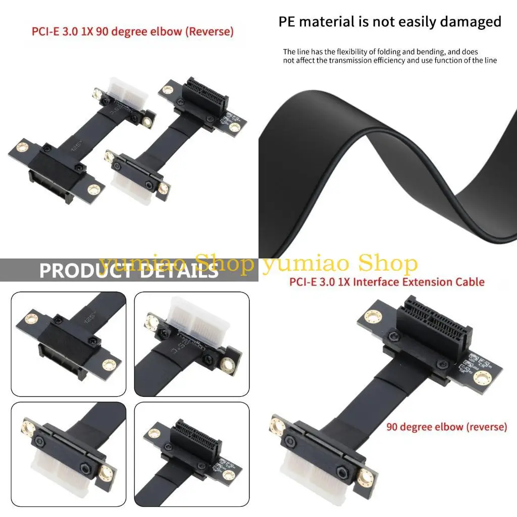 587b PCI-E 1x a 1x cable extensión 90 grados para tarjeta gráfica Tarjeta sonido Inalámbrica Array tarjeta