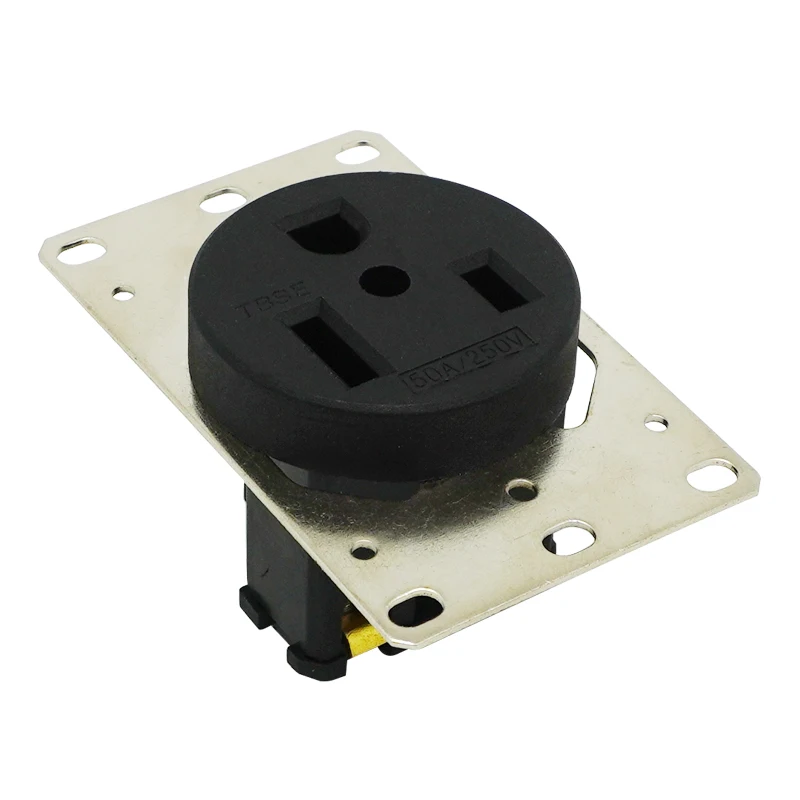 Negro NEMA 6-50R 3 polos industrial socket generator panel de control power socket conector - imagen 3