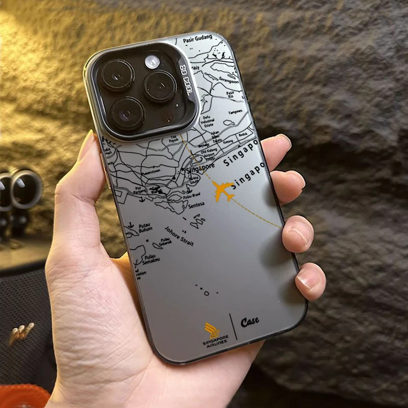 Funda IMD plateada con diseño de ruta de avión inspirada en viajes para Xiaomi Redmi Note 14 13 12 11 10 Pro Plus 5G 12S 11 Redmi 14C 13 - imagen 4