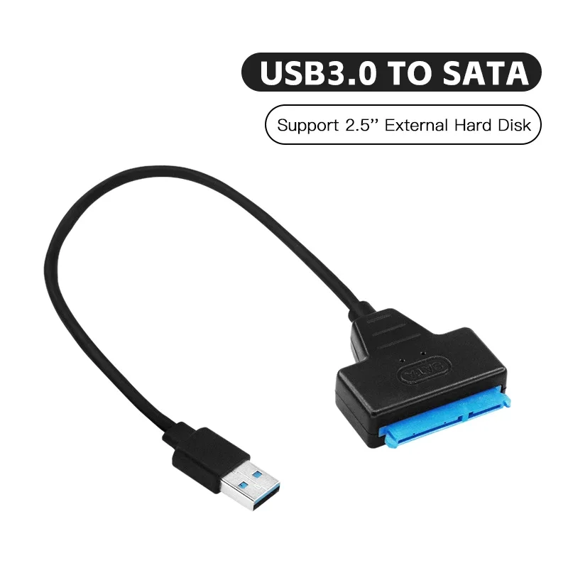 Cable USB 3,0 a SATA compatible con HDD externo SSD de 2,5 pulgadas Cable adaptador de disco duro convertidor de conector de computadora