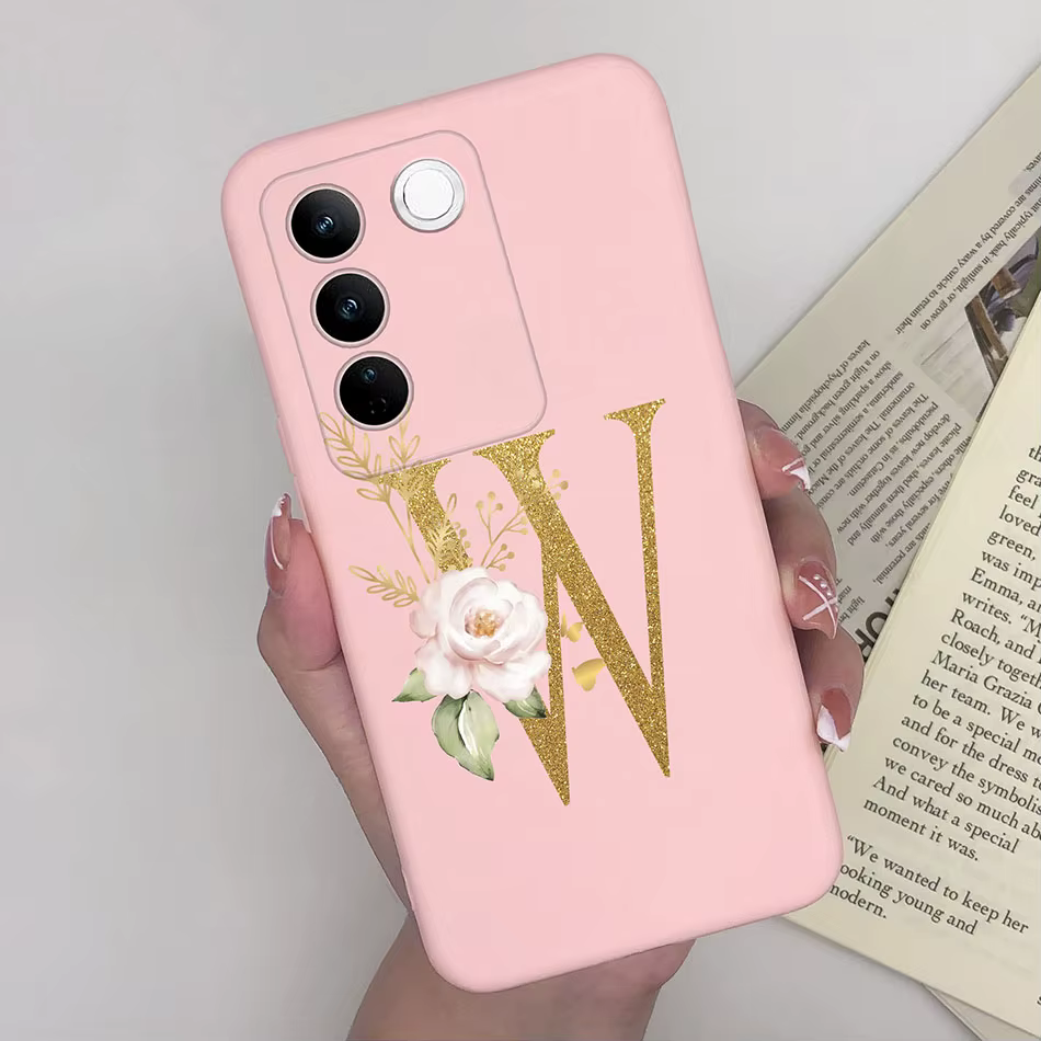 Funda de teléfono para VIVO V27E V27 V27Pro 5G 26 letras pareja silicona suave a prueba de golpes cubierta trasera para VIVOV27 E V 27 Pro TPU parachoques - imagen 5