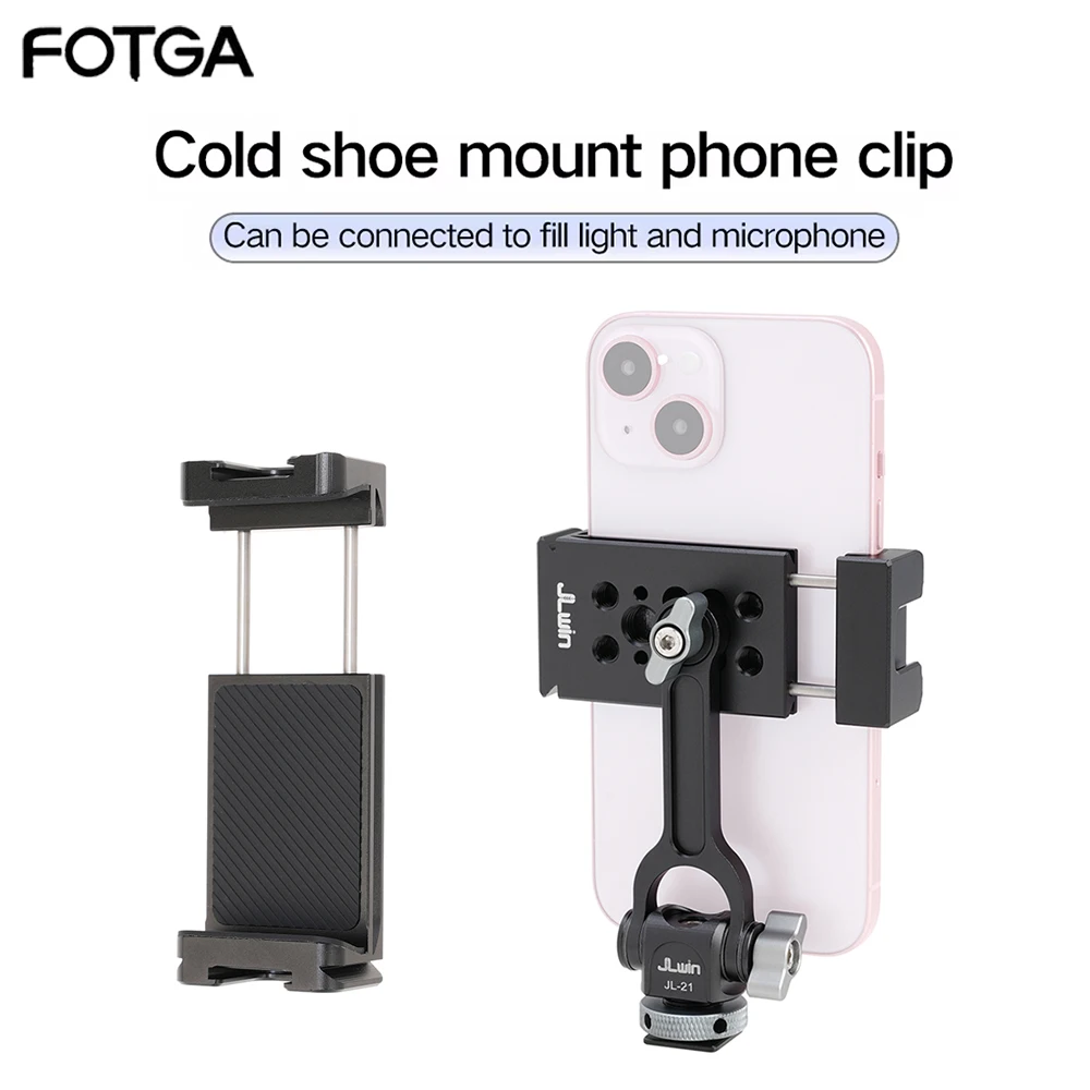 FOTGA-Clip de Metal para teléfono Akka, cabeza de trípode, soporte fijo, Volg Tik Tok, expansión de zapata fría, accesorios de grabación en vivo para Videos - imagen 2