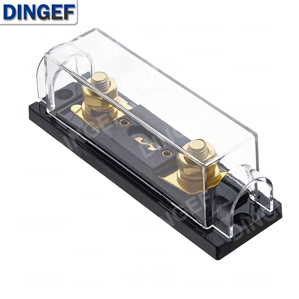 1 Juego de ANL-H ANL-B caja de fusibles transparente para coche ANL portafusibles distribución en línea 0 4 8 GA positivo con fusible ANL 100A 200A - imagen 4