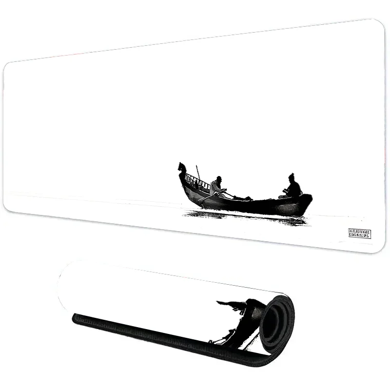 Alfombrilla de ratón para barco y Lago, alfombrilla de escritorio antideslizante de 100x50cm, decoración para juegos, teclados y ratones