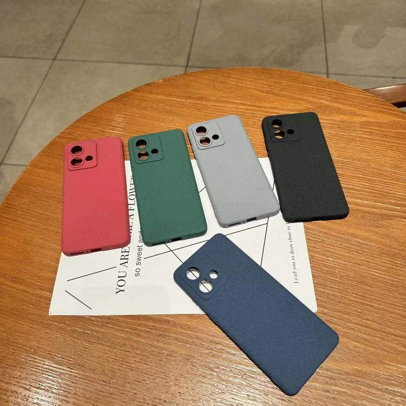 Funda trasera suave mate de piedra arenisca delgada para Moto Edge 40 Neo, protección de cámara, carcasa de TPU de silicona para Motorola G04, G24, G34 - imagen 4