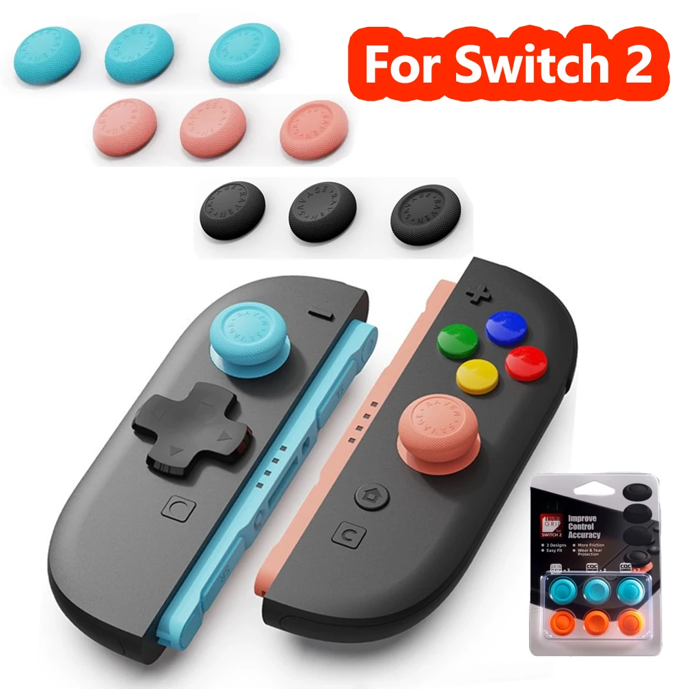 Tapas de empuñaduras de pulgar Skull & CO. para NS Switch 2, controlador Joycon, Joystick, cubierta de palanca de mando analógica de silicona para accesorios de Switch 2