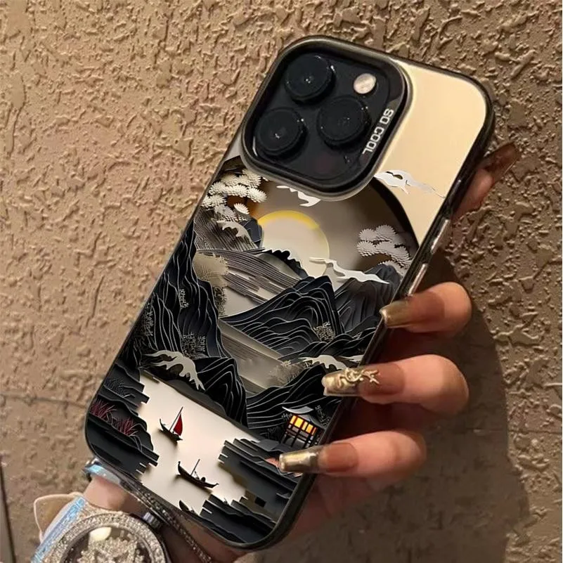 Funda con paisaje chino para iPhone 16 15 14 13 12 11 Pro Max XR 7 8 Plus, carcasa protectora de pantalla a prueba de golpes - imagen 2