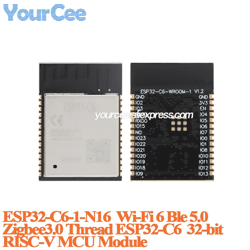 10 uds/1 unidad ESP32-C6 ESP32-C6-1-N4 N8 N16 Wifi inalámbrico Wi-Fi 6 Ble 5,0 Zigbee3.0 rosca 32 bits RISC-V módulo MCU ESP32C6 ESP32-C6 - imagen 5