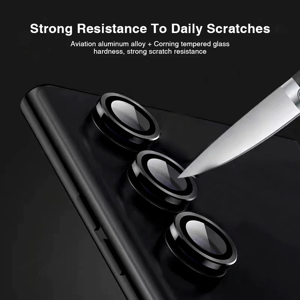 Samsang A55 5G funda Matel Ring protectores de cámara trasera para Samsung Galaxy A 55 35 25 15 A54 A34/14 accesorios de cristal de lente HD trasera - imagen 4