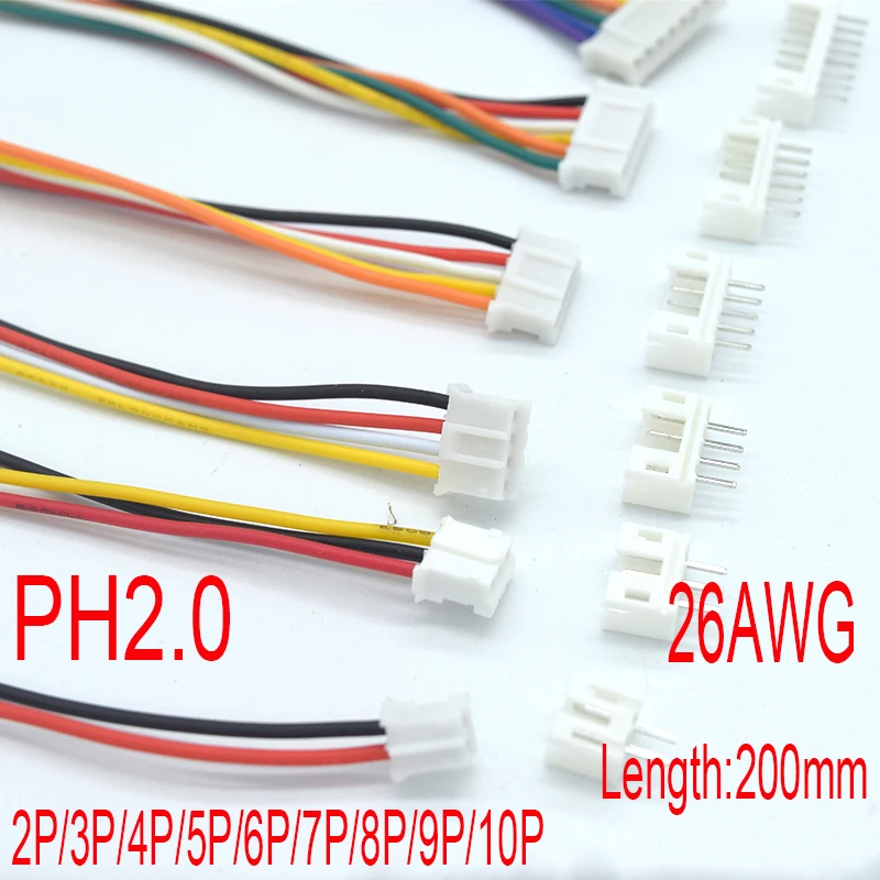 10 Uds 2,0 2,54 JST/PH/XH JST PH2.0 XH2.54 2,0 MM 2,54 MM conector macho hembra con Cable 2/3/4/5/6/7/8/P Pin Terminal de Cable - imagen 3