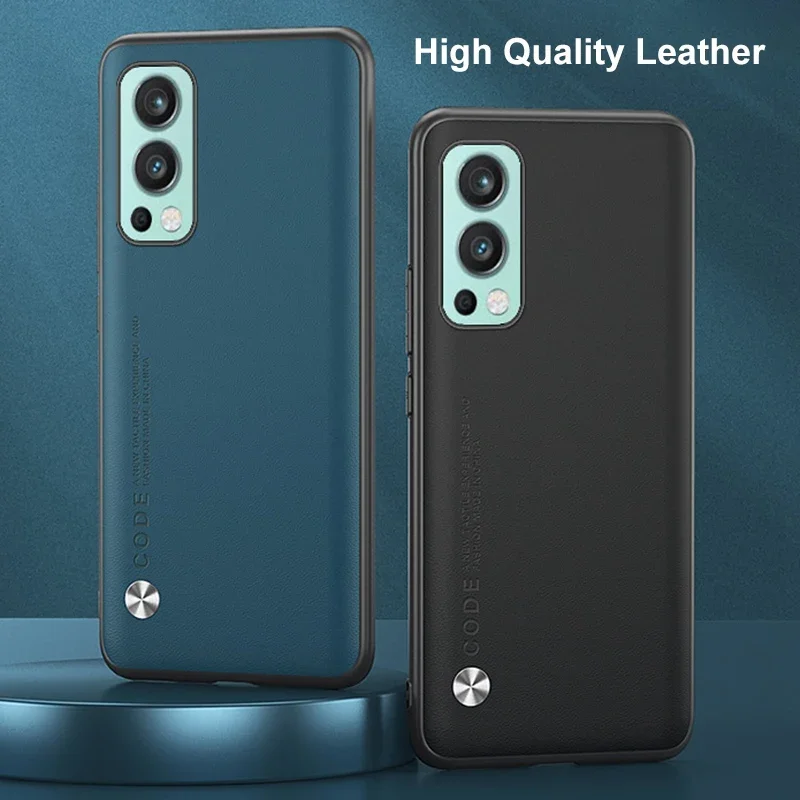 Funda de teléfono de cuero de lujo para OnePlus Nord 2 5G Nord2, funda trasera de silicona mate, funda de protección completa para One Plus Nord 2 Coque - imagen 2
