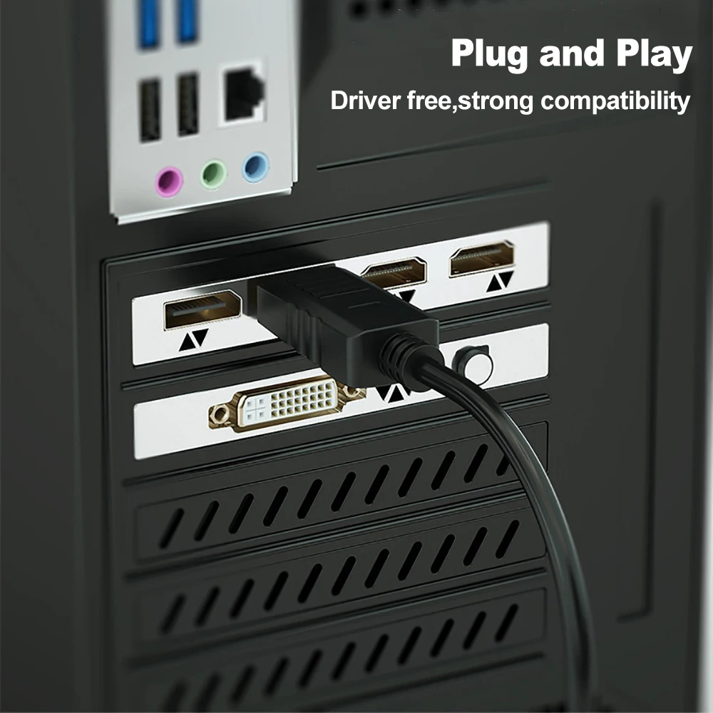 Cable 4K DisplayPort a HDMI, adaptador DP a HD, Cable de Audio y vídeo DisplayPort de 1,8 m para PC, portátil, Monitor de proyector HDTV - imagen 5