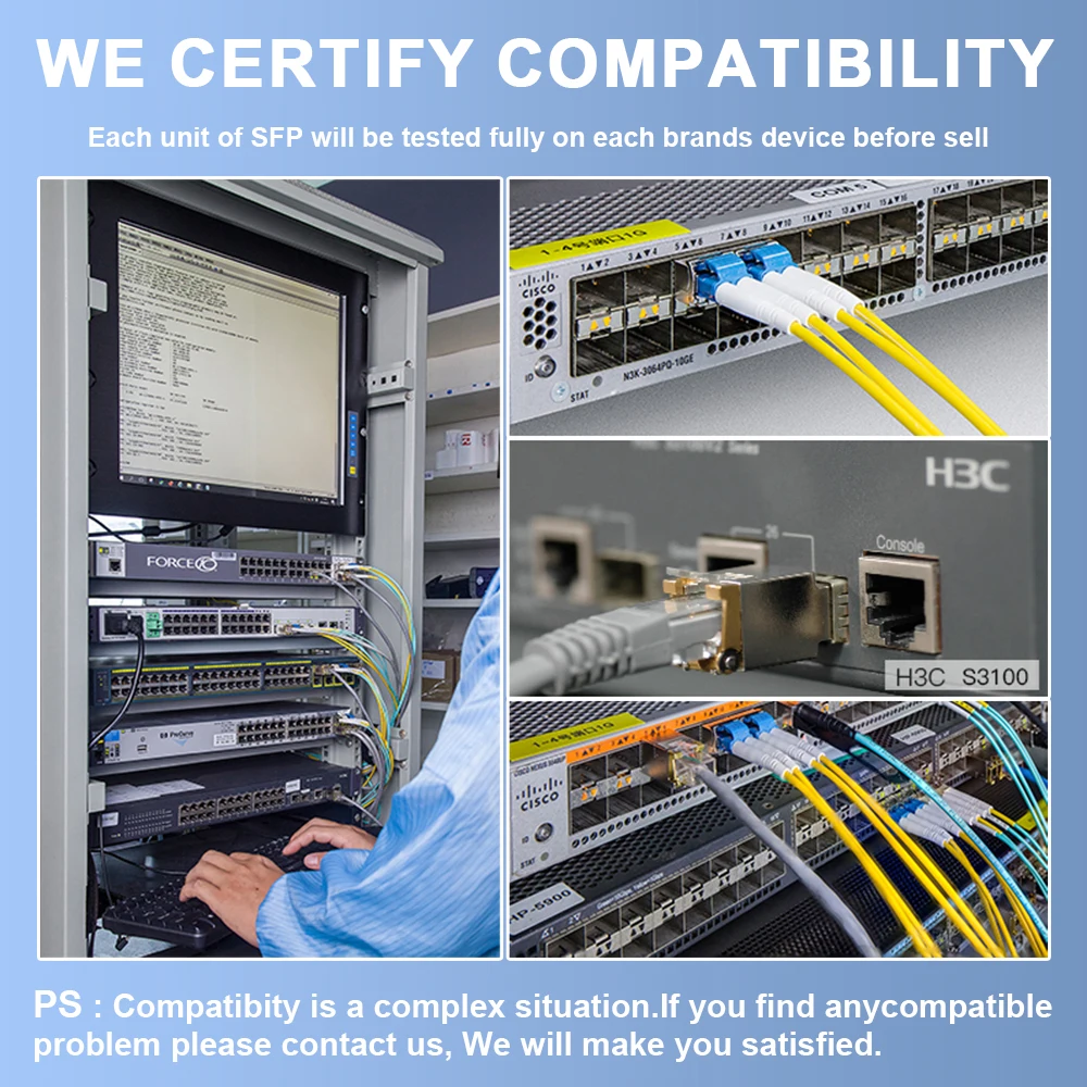 OPTFOCUS 10Gbps RJ45 SFP + módulo 1000M transceptor Ethernet de fibra Cable de cobre completamente Compatible CAT6 para red de interruptores SFP - imagen 5