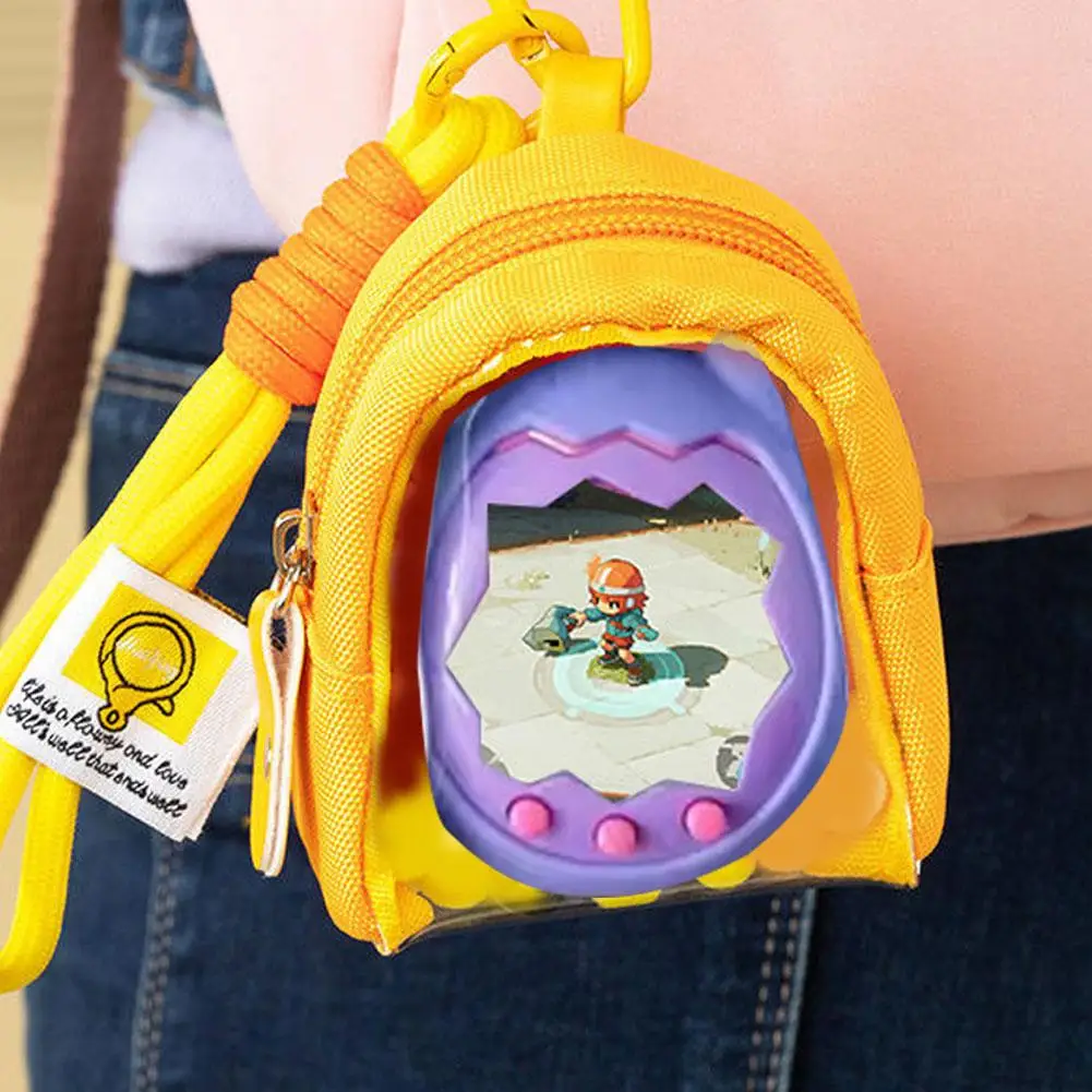 Mini bolsa de almacenamiento transparente para Tamagotchi Paradise, bolsa de exhibición portátil para muñecas, llavero, organizador de dijes, decoración de mochila
