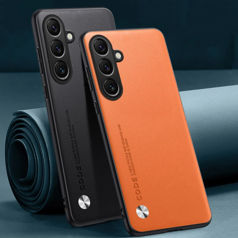 Funda de cuero PU de lujo para Samsung Galaxy M35 5G, funda trasera de silicona mate a prueba de golpes, funda de teléfono de protección completa para Samsung M35 - imagen 2