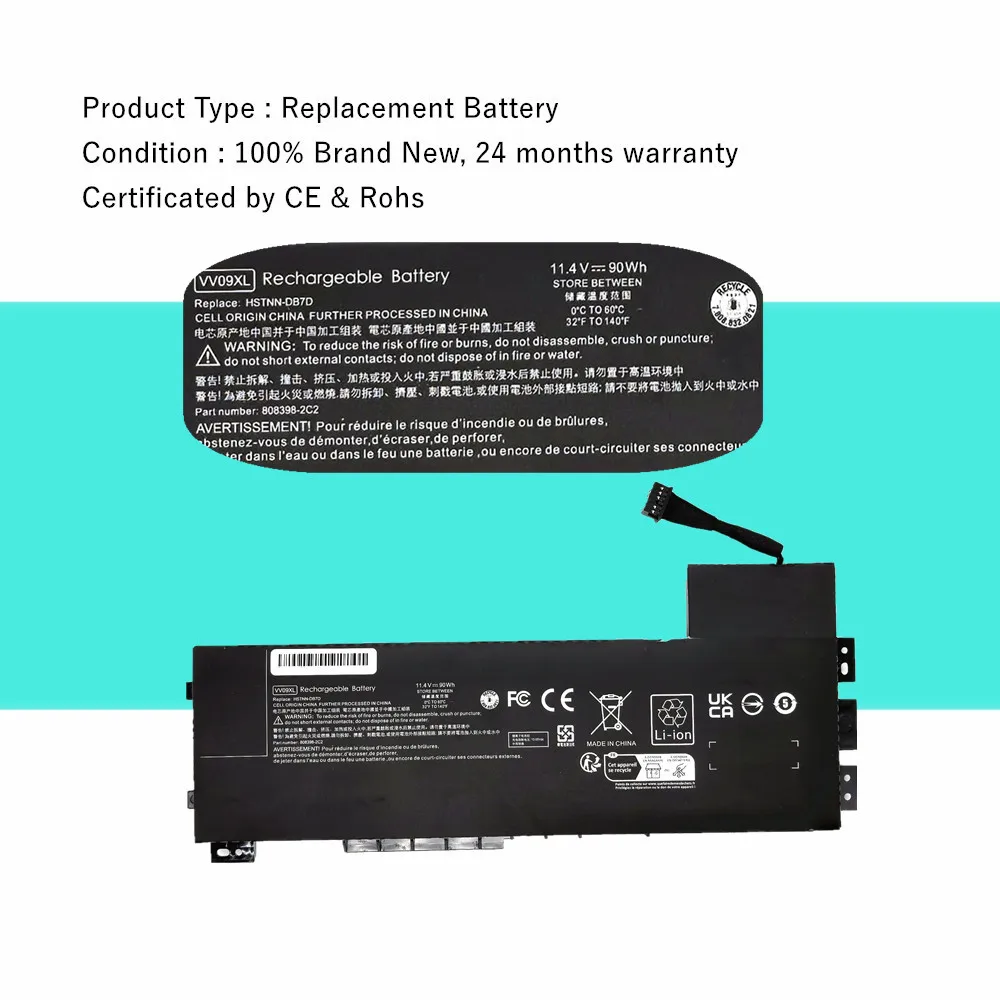 VV09XL batería del ordenador portátil para HP ZBook 15 G3 G4 serie HSTNN-C87C HSTNN-DB7D 808398-2B1 808398-2B2 - imagen 2