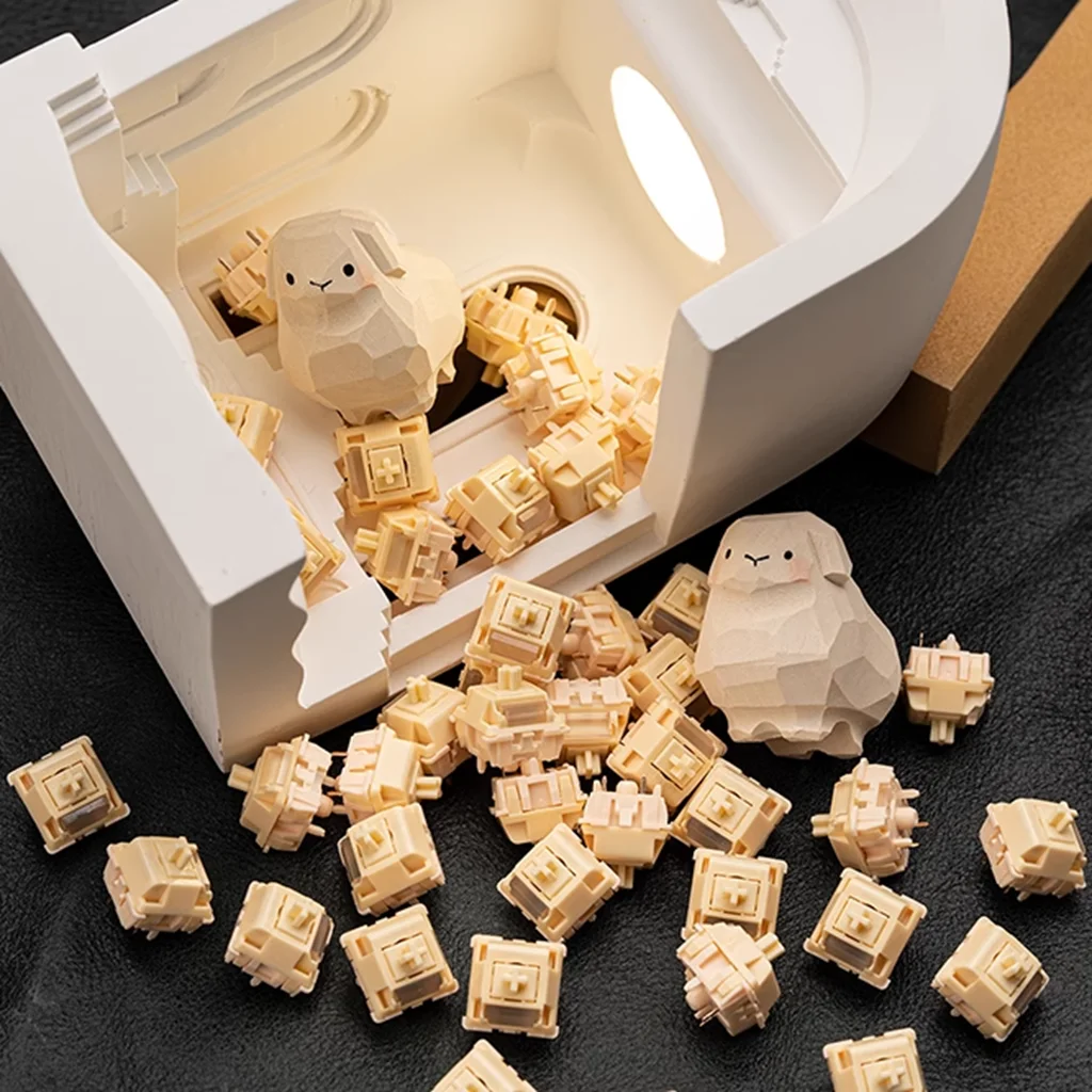 HUANO Aries-interruptor de regalo, Teclado mecánico lineal de 5 pines, 42g, vástago HNP7, POK Shell PRO5, Kit de juegos personalizado, interruptor de lubricación fina - imagen 4