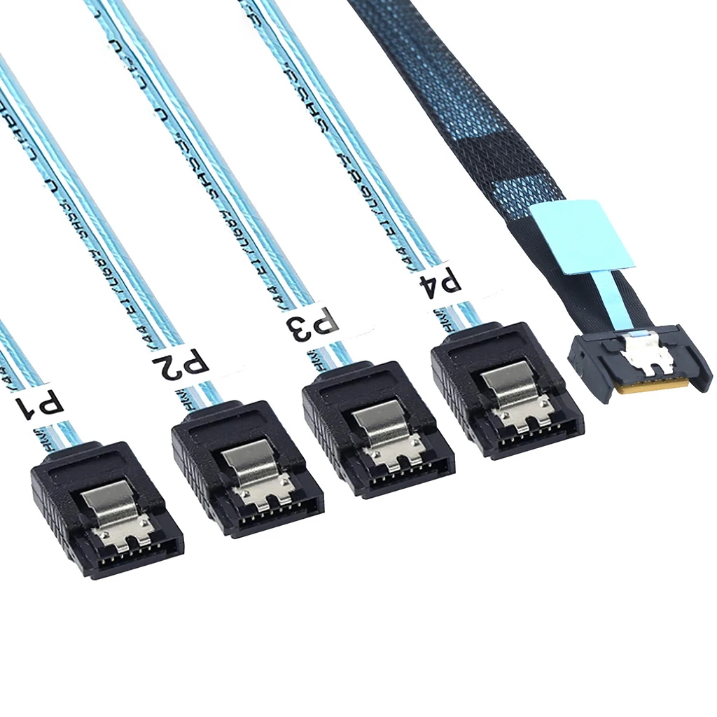 SlimSAS-Cable de conexión de datos para servidor, conector MCIO 4I de 38 pines a 4X SATA, PCIE5.0, PCI-E, 8654 - imagen 5