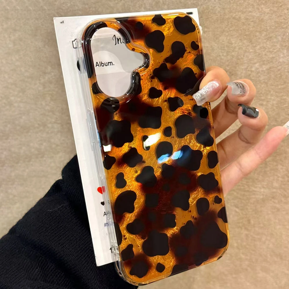 Funda de teléfono con estampado de leopardo dorado a la moda para Xiaomi Redmi Note 15 14 13 12 11 10 10S 8 9 Pro 15C 9C 13C 14C A3 11S 9C A5 - imagen 3