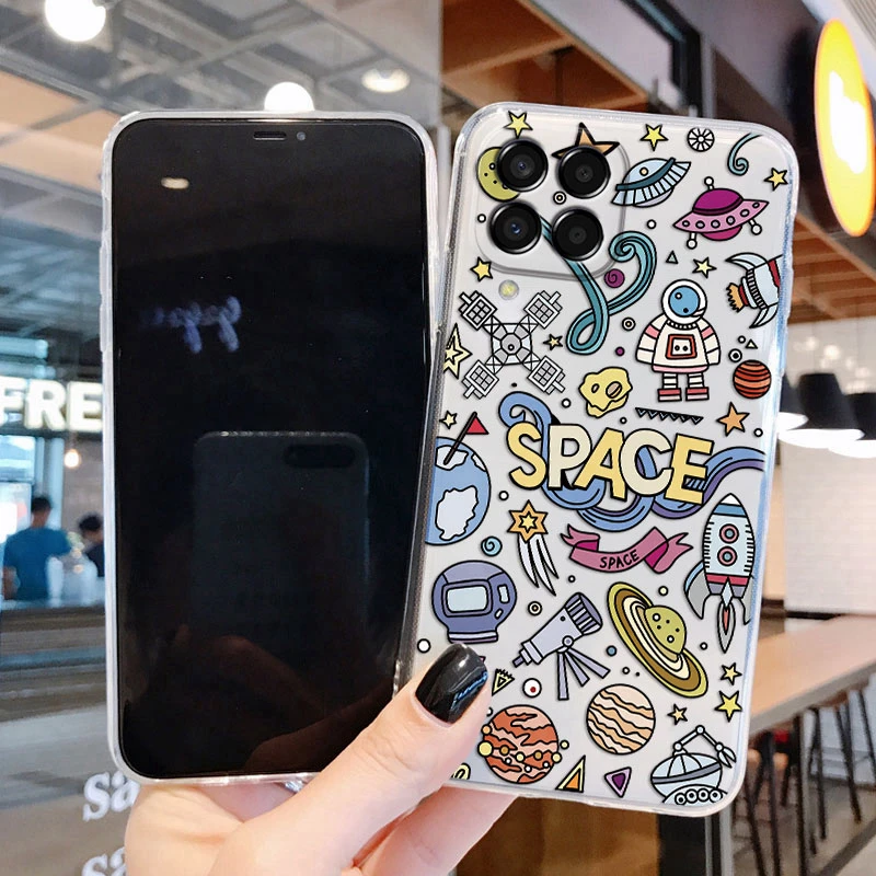 Funda protectora de silicona suave para Samsung Galaxy M33 5G, carcasa transparente con flores y mariposas bonitas - imagen 3