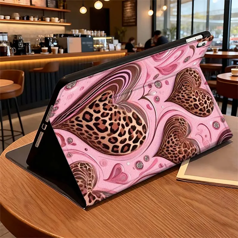 Funda artística con estampado de leopardo y corazón para tableta Samsung Galaxy Tab S11 S10 S9 S8 S7 S6 A11 A9 A8 A7 10,5 10,4 Lite FE Plus pulgadas - imagen 3