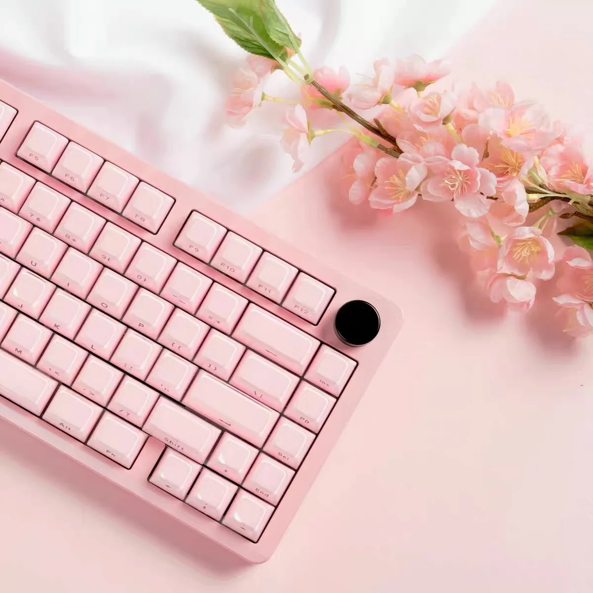 Teclas con diseño ISO de gelatina rosa, 136 teclas, teclas ABS transparentes de doble disparo con iluminación lateral para interruptores MX, teclado para juegos, perfil OEM - imagen 3