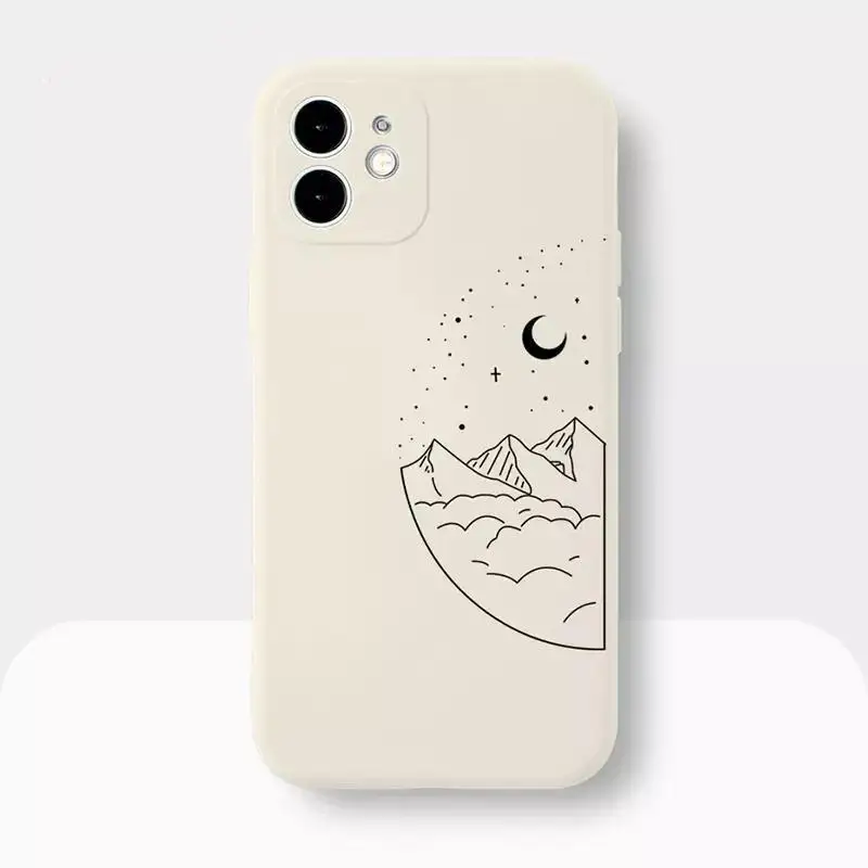 Pareja sol luna TPU funda de teléfono para iPhone 16 15Pro Max 11 12 13Mini 14Pro XS XR 7 8Plus cubierta protectora de pantalla a prueba de golpes - imagen 2