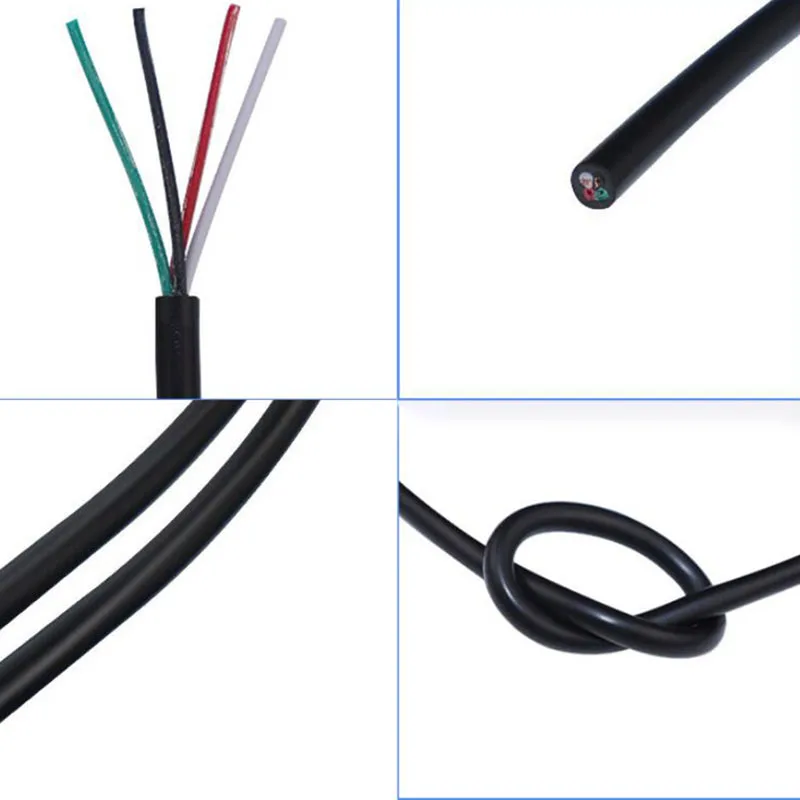 Cable de alimentación de PVC con núcleo de 2, 3, 4 pines, conector de extensión de cobre, Cable de Audio 28 26awg 24 22 AWG DC línea suave - imagen 2