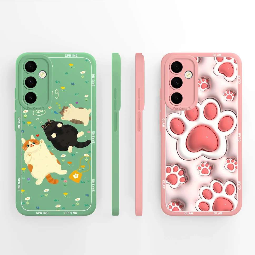 Para Samsung Galaxy A34 A33 A32 Funda de teléfono plantas simples carcasa anticaída para GalaxyA34 A 33 32 Funda de silicona líquida suave y lisa - imagen 3