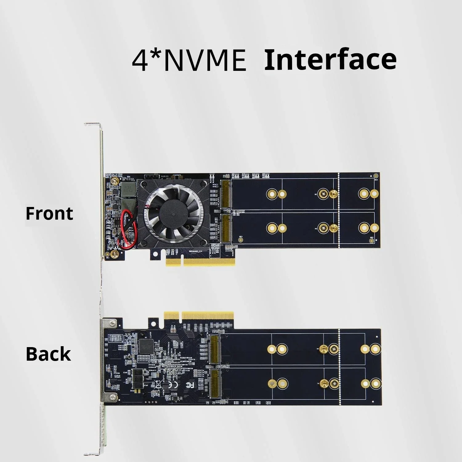 Módulo compatible integrado plx8747 sin división, tarjeta de expansión PCIE de media altura/a altura completa m.2 de cuatro discos - imagen 2