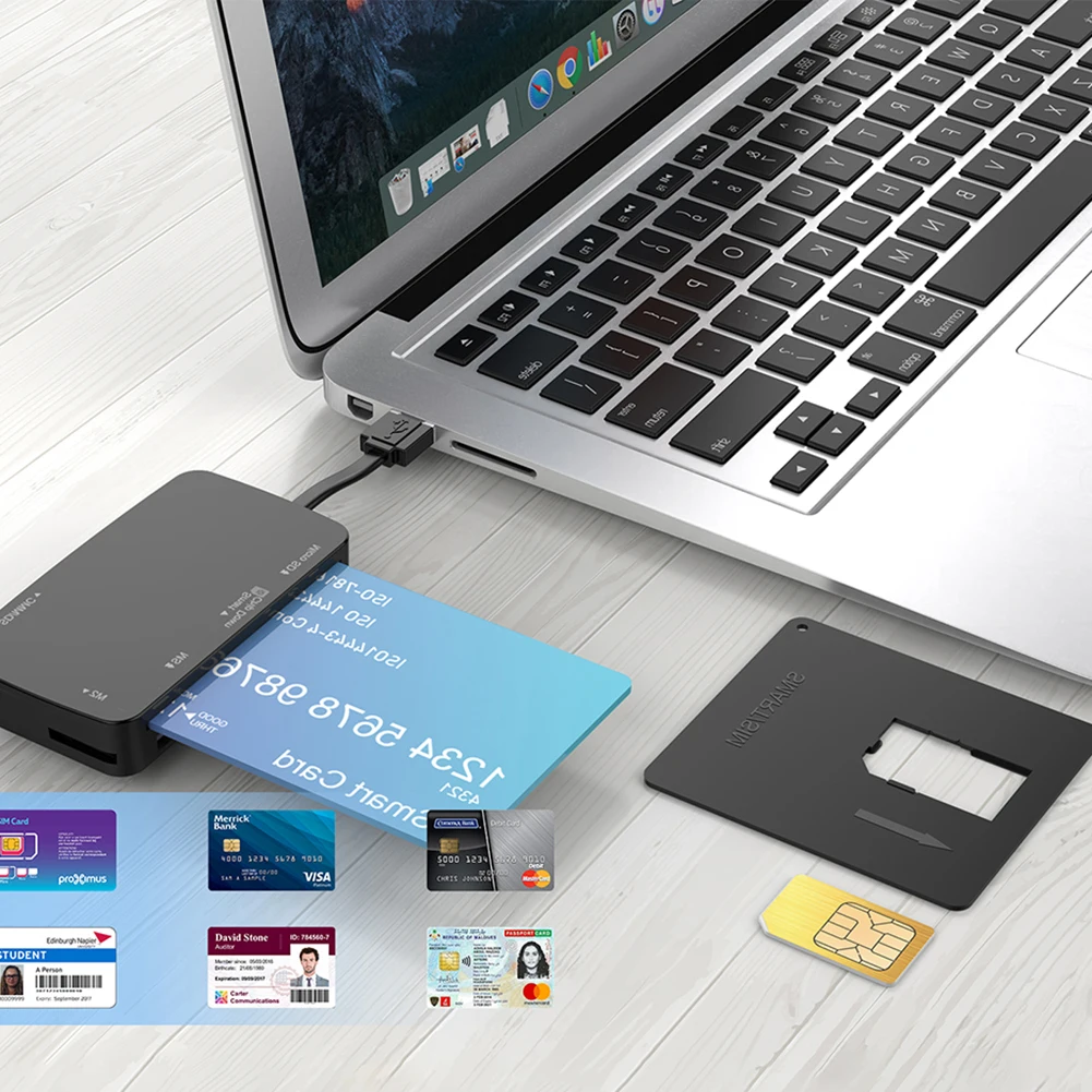 Lector de tarjetas de memoria inteligente, dispositivo 6 en 1, USB 2,0, TF, MS, M2, SD/MMC, velocidad de 480Mbps, adaptador para ordenador portátil y PC - imagen 3