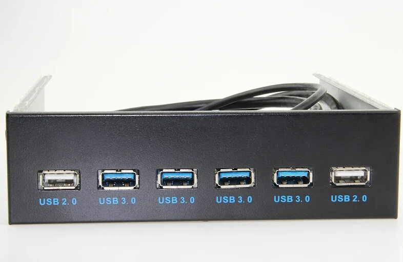 4 puertos USB 3,0 + 2 puertos USB 2,0 ordenador de escritorio Panel frontal unidades ópticas expansión USB3.0 CD-ROM soporte montaje HUB Bay - imagen 4