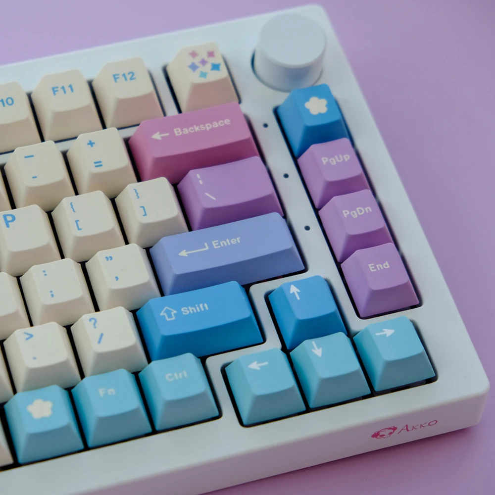 Teclas de hadas de 129 teclas, perfil de cereza, teclas PBT, tapa de tecla de sublimación de tinte para teclado mecánico MX 61 68 75 84 87 96 98 104 108 - imagen 3