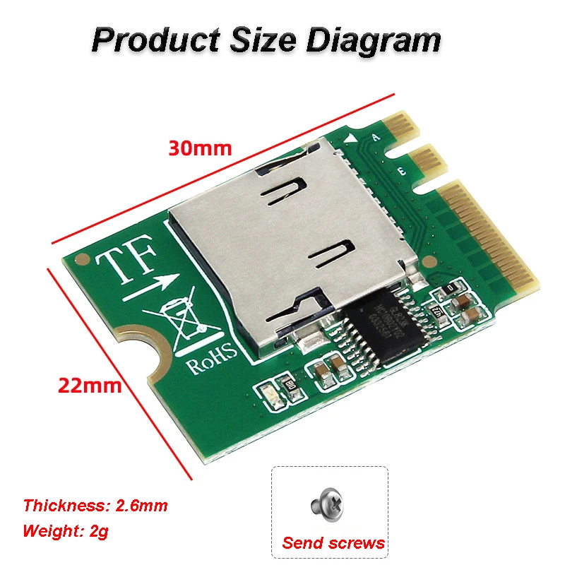 La tecla M.2 A+E al lector de tarjetas Micro SD/SDHC/TF USB3.0 admite convertidor de tamaño 2230 con indicador LED para ordenadores portátiles - imagen 3