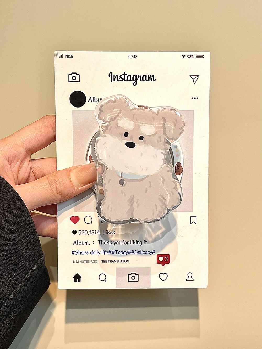 Lindo soporte magnético de Corea Tok dibujos animados cachorros animales fundas de teléfono para IPhone 16 15 14 13 Pro Max encantador perro funda trasera suave - imagen 5